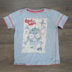 Hatley Light Blue Short Sleeve Tee with Pink Trim